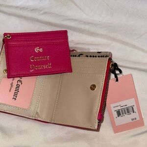 Juicy Couture Pink and Cream Wallet Set